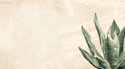 Spiky green Yucca leaves with ample white space for text.