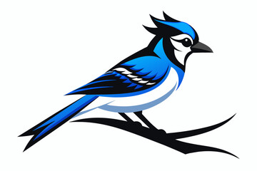 a blue jay symbolize bird silhouette vector illustration 