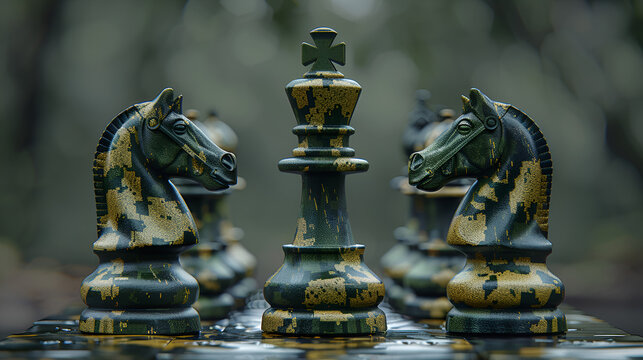 horse chess, Chess, image can be used to depict strategy, competition, or a love for the game of chess, Generative Ai