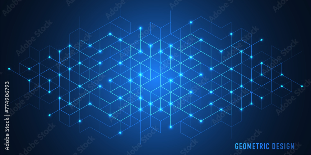 Aufkleber Abstract vector background with simple geometric figures and dots. Graphic design element and polygonal shape pattern