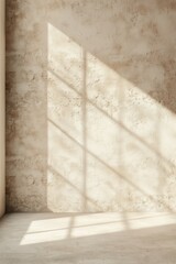 Sunlight Casting Shadows on Beige Wall and Floor