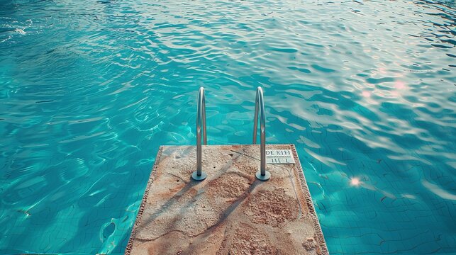 For reckless and lively swimmers, a swimming pool with a diving board that has an in-depth end for safe diving is ideal and space, Generative AI.