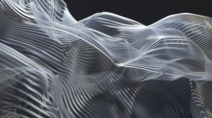 Ethereal Waves: Serene and minimal, transparent layers gently undulate like waves in a tranquil sea.