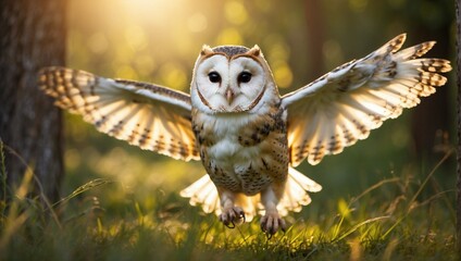 eagle owl in flight