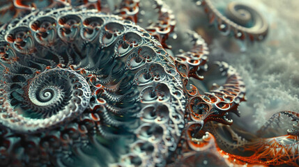 Intricate fractal patterns unfolding in a hypnotic display of mathematical beauty.