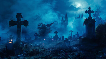 cemetery in the night 