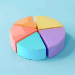 Obraz premium 3D Illustration of pie type of graph for financing