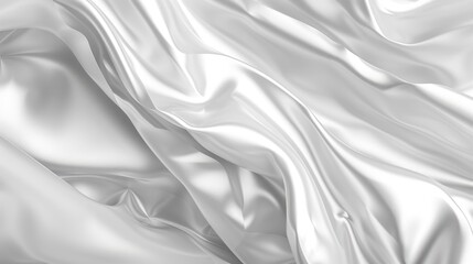 Beautiful white silver neutral satin abstract texture background. AI generated image