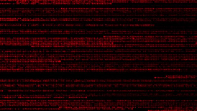 Red code in matrix style moving horizontally in both directions. Animation digital background.