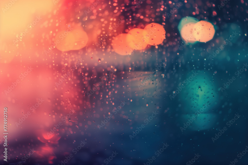 Poster abstract colorful background with water drops, lights and bokeh. background image. created with gene