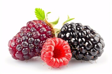 a group of blackberries and raspberries