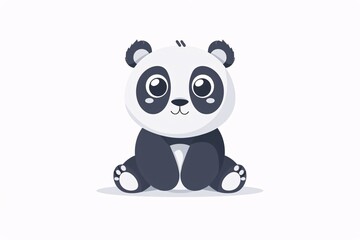 a cartoon panda sitting on the floor