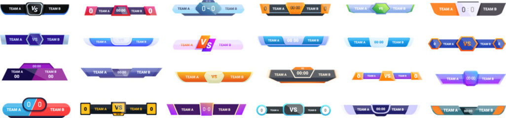 Scoreboard cricket icons set cartoon vector. Sport team. Game result