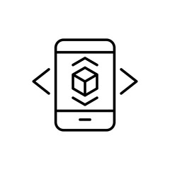 Augmented reality outline icons, minimalist vector illustration ,simple transparent graphic element .Isolated on white background