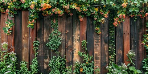 Fototapeta na wymiar fence from vertical garden panels