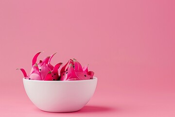 a bowl of pink fruit