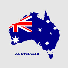Obraz na płótnie Canvas Australia map. silhouette. Australia border. Independence Day. Banner, poster template. State borders of country Australia. Vector illustration