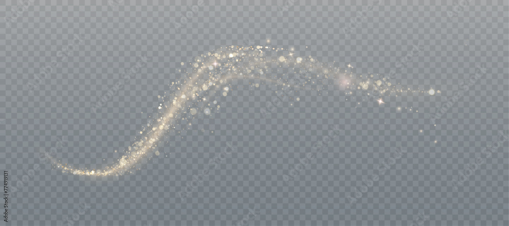 Aufkleber golden magic comet light effect with lots of sparkling bokke and shimmering light effects. magic gol