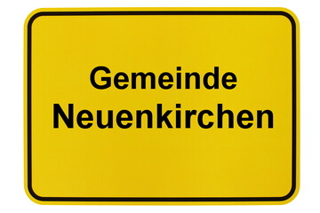 Illustration eines Ortsschildes der Gemeinde Neuenkirchen in Mecklenburg-Vorpommern