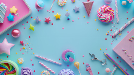 Fototapeta premium background with sweets, children's theme