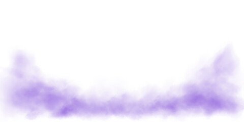 Purple fog in slow motion. Realistic atmospheric purole smoke. Red fume slowly floating rises up. PNG.

