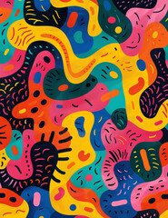 Fototapeta premium pattern, vibrant color, illustration