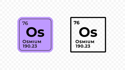 Osmium, chemical element of the periodic table vector design