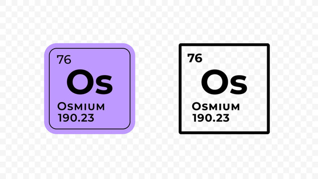Osmium, chemical element of the periodic table vector design