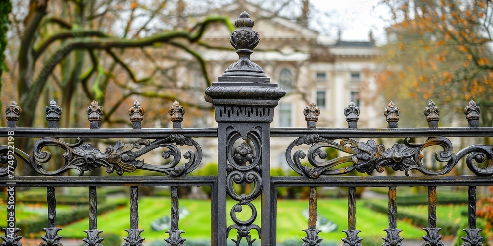 Poster Ornamental Iron Fence surrounding the property