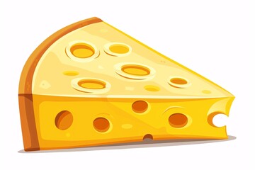 a piece of cheese with holes - obrazy, fototapety, plakaty