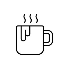 Chocolate drink outline icons, minimalist vector illustration ,simple transparent graphic element .Isolated on white background