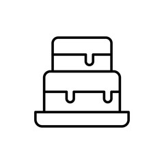 Chocolate cake outline icons, minimalist vector illustration ,simple transparent graphic element .Isolated on white background