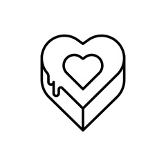 Chocolate cake outline icons, minimalist vector illustration ,simple transparent graphic element .Isolated on white background