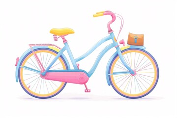 a colorful bicycle with a bag