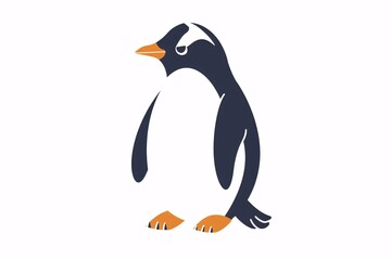 a black and orange penguin