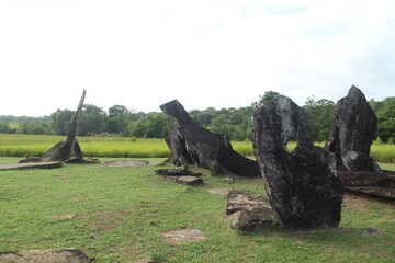 monolitos do sitio arqueológico do solstício, em calçoene, amapá - conhecido como stonehenge da...