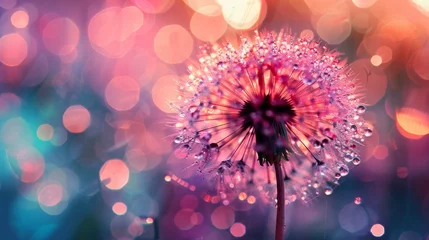  A close up of a dandelion with water droplets on it, AI © starush