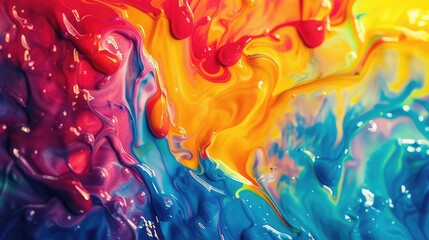 Creative and colorful paint liquid background, Abstract background in fluid art style, Colorful abstract painted background. Acrylic colors mixing in water, Vibrant area rug with abstract artwork