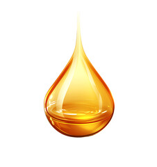 An vector illustration of an oil drop, yellow color on white background