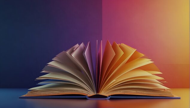 open book with colorful pages, concept of international book day, world book day, knowledge is power