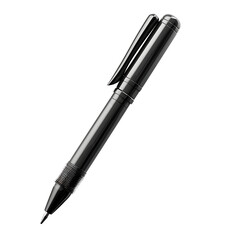 Vector icon of a black pen isolated against a white background.






