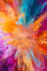 Fototapeta premium Colorful explosive powders for background