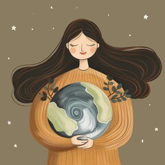 girl and globe