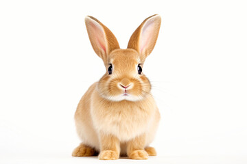 Small Brown Rabbit Sitting on Top of White Floor