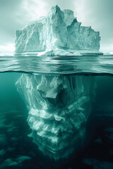 Eisberg über und unter Wasser - obrazy, fototapety, plakaty