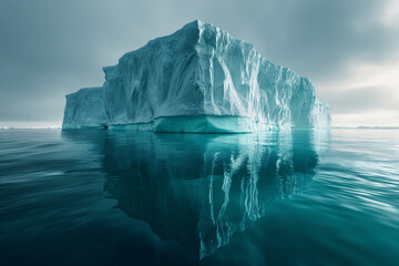 Eisberg über und unter Wasser - obrazy, fototapety, plakaty