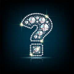 Question mark from diamond jewelry vector eps 10