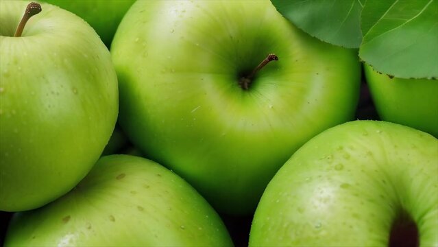 Green apple background,4K .