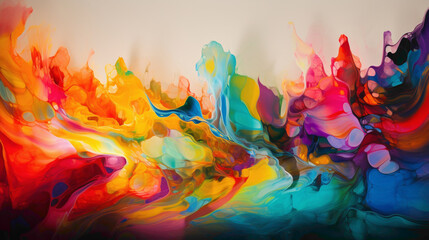 Flowing Dynamics. Flowing dynamics of color and light intertwining and intersecting on the canvas, creating a mesmerizing display of fluid motion and energy. - obrazy, fototapety, plakaty