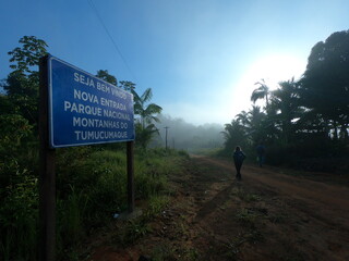 placa indicando parque nacional montanhas do tumucumaque 